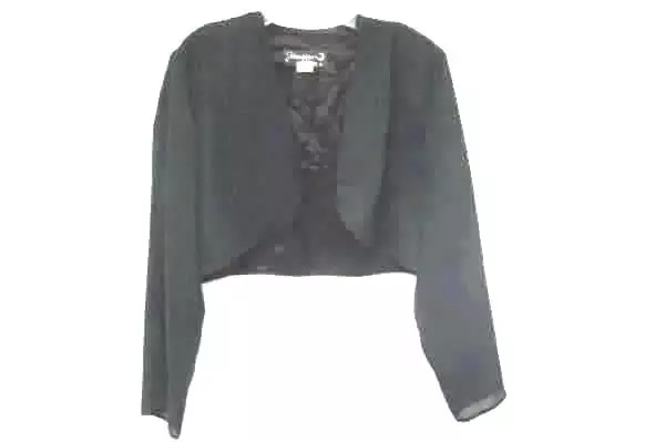 Hampton Nites Women's Long Black Formal Dress W/ Matching Cover Size 13/14