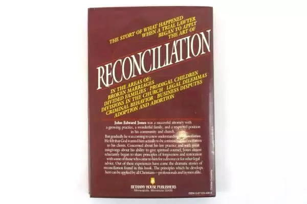 Reconciliation by John Edward Jones 1984 Hardcover ISBN 0871234386 Dust Cover