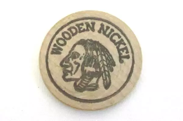 Lot of 2 Vintage Wooden Tokens: Wildwood Realty and Fritz's Chicago