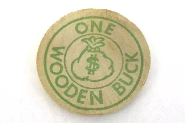 Lot of 2 Vintage Wooden Tokens: Wildwood Realty and Fritz's Chicago