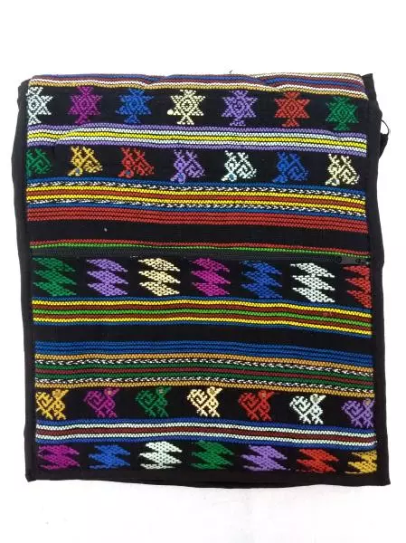Guatemalan Crossbody Bag Hand Woven Mochila Large Concerned Crafts Black New