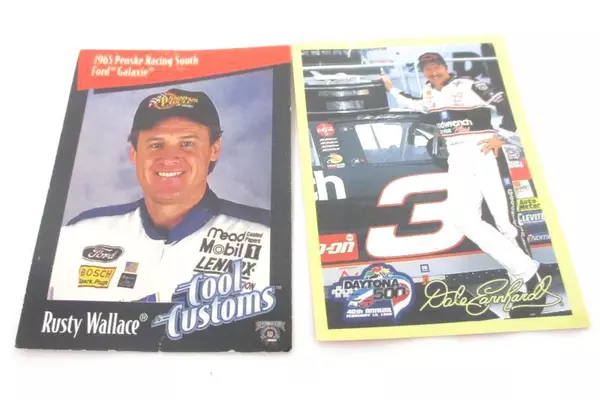 Lot of NASCAR Memorabilia Dale Earnhardt Framed Photo & Rusty Wallace Car