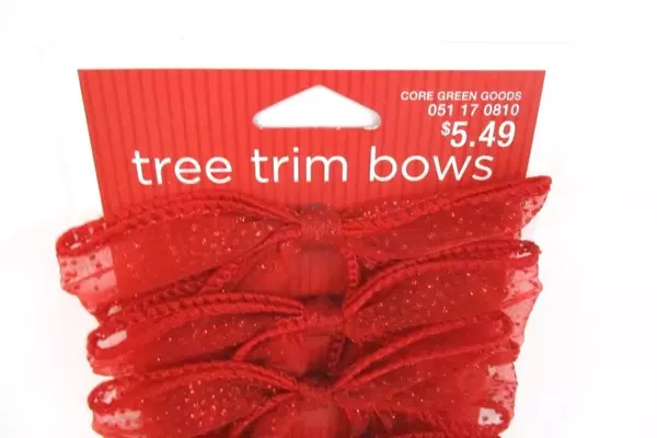 Lot of 2 Target Red Lace Christmas Tree Trim Bows, 12 Each, 2008