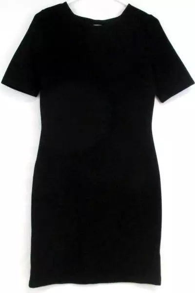 Mario Serrani Italy Women's Black Textured Knit Wrinkle-Free Dress XS