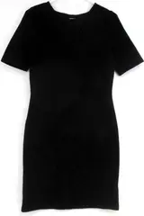 Mario Serrani Italy Women's Black Textured Knit Wrinkle-Free Dress XS