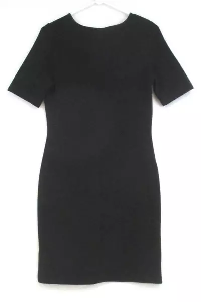 Mario Serrani Italy Women's Black Textured Knit Wrinkle-Free Dress XS