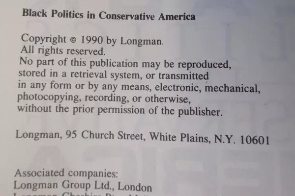 Black Politics in Conservative America by Marcus D. Pohlmann 1990 PB