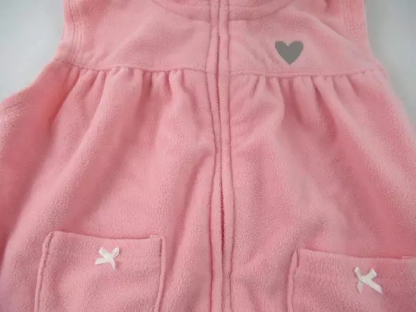 Lot Of 2 Carters Classic Pooh Sweater Fleece Vest Pink Gray Toddler Girls 18Mos