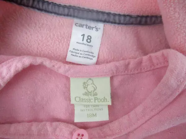 Lot Of 2 Carters Classic Pooh Sweater Fleece Vest Pink Gray Toddler Girls 18Mos