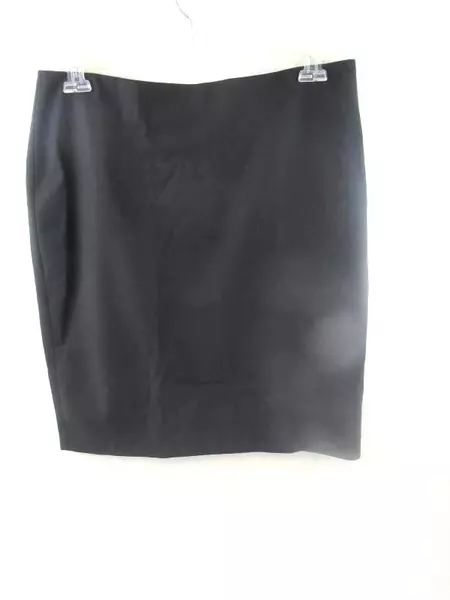 Jones New York Pencil Skirt Black Poly Wool Stretch Blend Lined Vent Women's 12