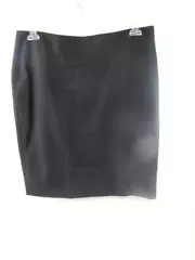 Jones New York Pencil Skirt Black Poly Wool Stretch Blend Lined Vent Women's 12