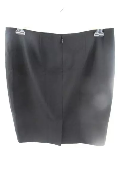 Jones New York Pencil Skirt Black Poly Wool Stretch Blend Lined Vent Women's 12