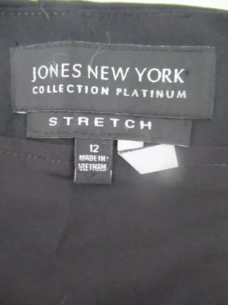 Jones New York Pencil Skirt Black Poly Wool Stretch Blend Lined Vent Women's 12