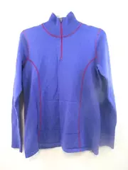  Eddie Bauer 1/4 Zip Sweatshirt Women's Size M Stand Up Collar Purple Red 