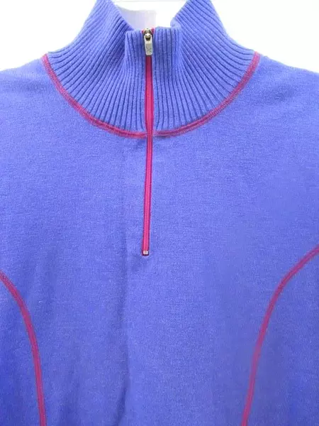  Eddie Bauer 1/4 Zip Sweatshirt Women's Size M Stand Up Collar Purple Red 