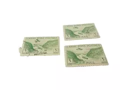 Lot of 3 Used 1931 Canal Zone 5 Cents Air Mail Stamps Scott C7 Collection