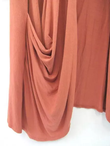 Logo Lori Goldstein Cardigan Vest Terra Cotta Slouch Pockets Sheer Women's Small