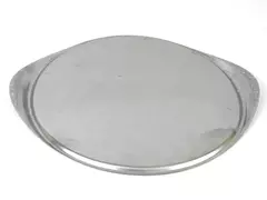 Floral Handle Metal Serving Platter Tray Oval 13.5" Good Condition