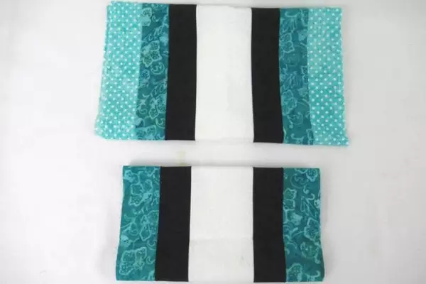 Teal Black White Floral Argyle Quilt Starter Set - 2 Fabric Pieces Lot