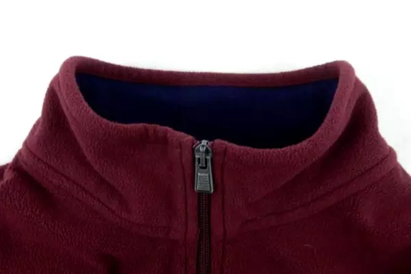 GH Bass And Co Burgundy Fleece Zip Sweater Men's Size Large Collared
