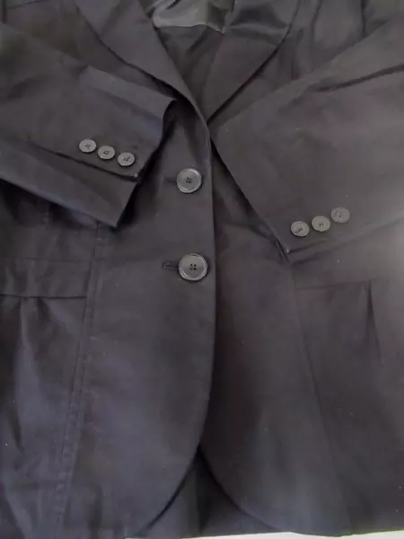 Halogen Blazer Jacket Coat Black 2 Button 3/4 Sleeves  Women's Sz Lg