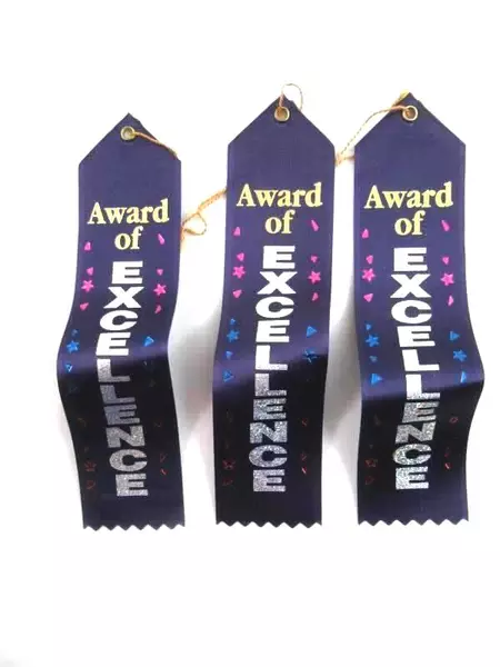 Lot of 5 Diploma Mill Inc Purple Excellence Ribbons 2x8 USA