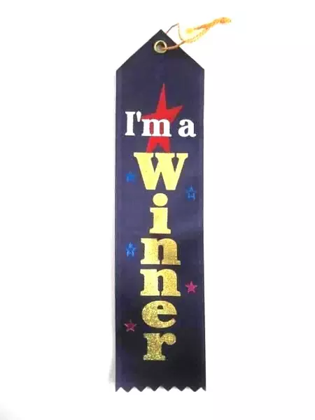 Lot of 6 Vintage "I'm a Winner" Purple Award Ribbons - Very Good Condition