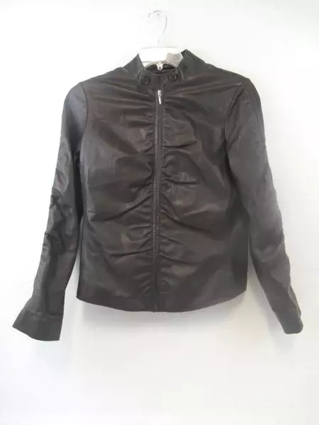 Provence D'Amour Jacket Coat Leather Lined Women's Size L Chocolate Brown