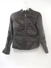 Provence D'Amour Jacket Coat Leather Lined Women's Size L Chocolate Brown