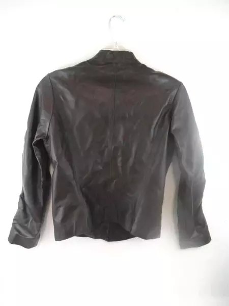 Provence D'Amour Jacket Coat Leather Lined Women's Size L Chocolate Brown