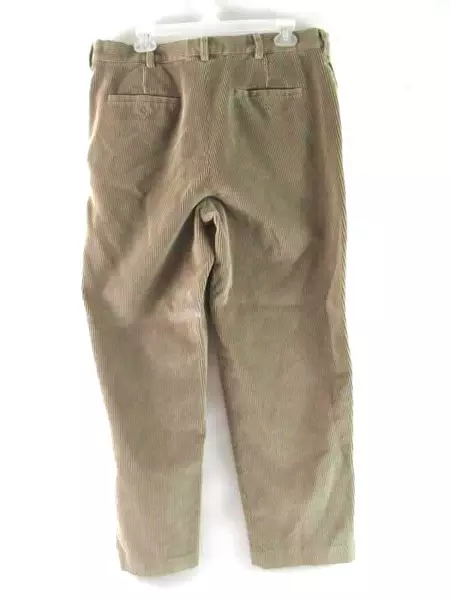 Lands' End Men's 34 Tan Corduroy Pants Tailored Fit Good Condition