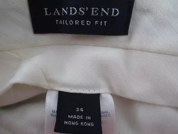 Lands' End Men's 34 Tan Corduroy Pants Tailored Fit Good Condition