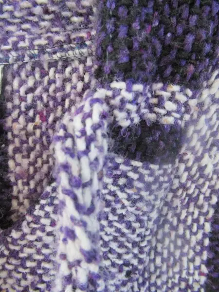 Artesanias Cuamatzi Pullover Hooded Sweater Purple White Stripes Women's Size M