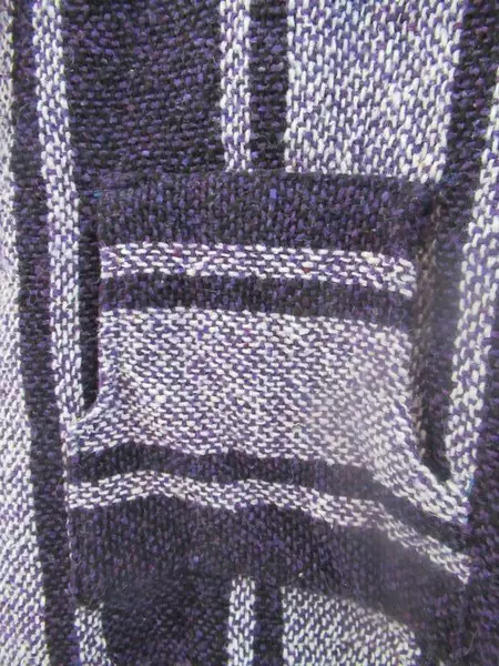 Artesanias Cuamatzi Pullover Hooded Sweater Purple White Stripes Women's Size M