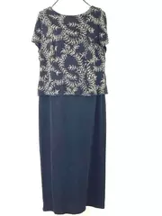 Vintage Jessica Howard Black Glitter Floral Dress Women's Size 16