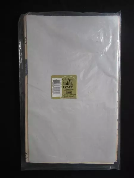 Vintage 1986 CA Reed Sealed Tablecloth Apples Trees Fences 52"x96" Retro Decor