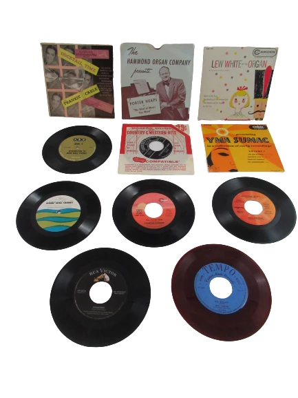 Lot of 11 Vintage 6" Vinyl Records 45 RPM for DIY Crafts & Upcycling