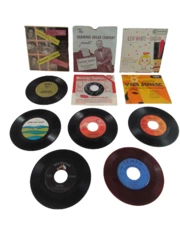 Lot of 11 Vintage 6" Vinyl Records 45 RPM for DIY Crafts & Upcycling