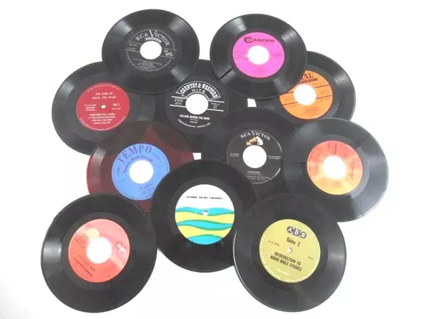 Lot of 11 Vintage 6" Vinyl Records 45 RPM for DIY Crafts & Upcycling