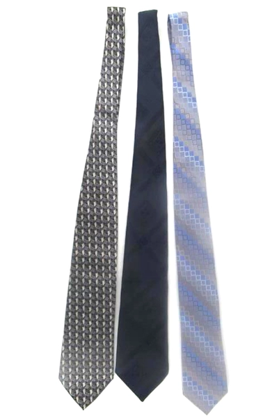 Lot of 3 Neckties Kenneth Cole Reaction Alfani Uomo Wemlon Wembley Multicolor