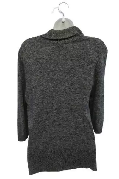 Alfani Women's Black Gray Cowl Neck Lace Sweater Size PM Petite Medium