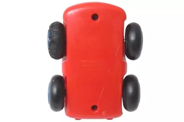 Vintage Battat Windup Roadster Race Car Toy Red & Yellow 4" - Good Condition