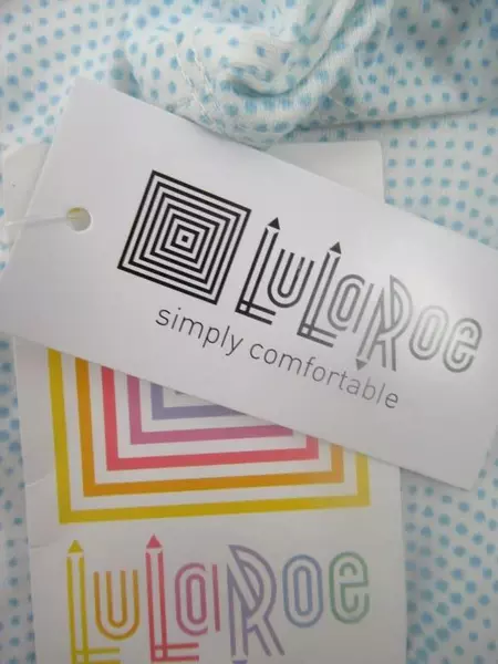 LuLaRoe Valentina Shirt Top Long Sleeves Light Blue White Women's Size M