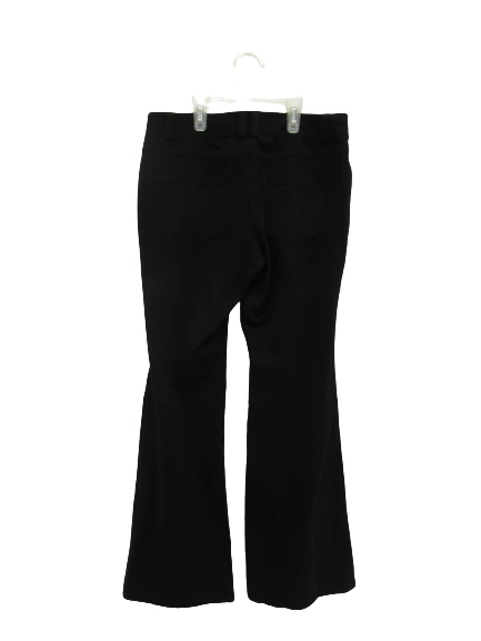 Black Flare Leg Pants Women's Size 6 INC International Concepts Pockets Rayon 
