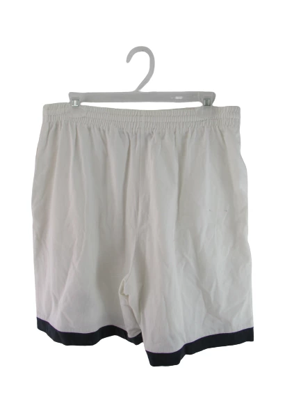 Vintage Fila Women's Knit Shorts L White Navy Trim Elastic Waist Casual Wear