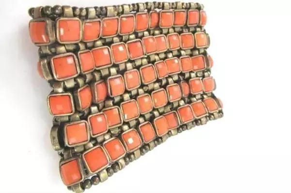 Lot of 2 Women's Beaded Fashion Bracelets - Orange & Brown Styles