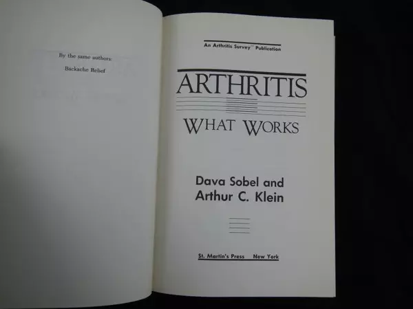Arthritis: What Works by Sobel & Klein 1989 Hardcover Book with DJ