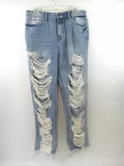 Cello Jeans Light Blue Denim Wash Heavy Distressing Raw Hem Women's Size 11