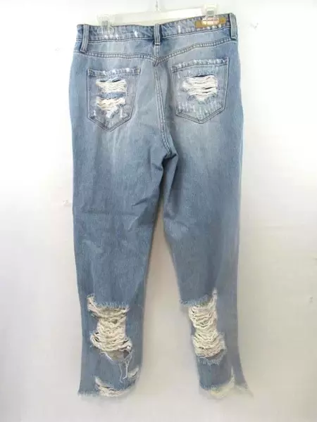 Cello Jeans Light Blue Denim Wash Heavy Distressing Raw Hem Women's Size 11