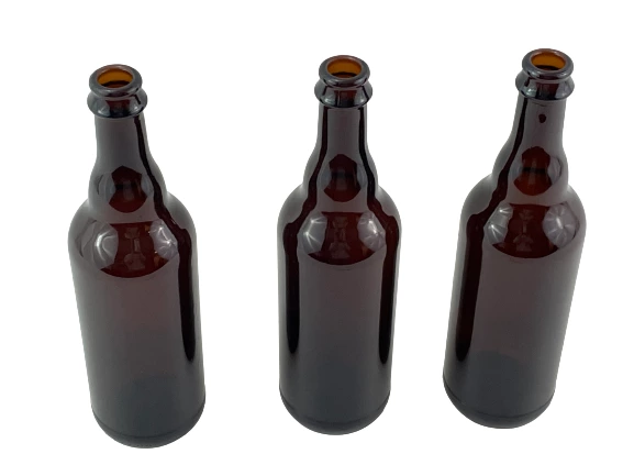 Lot of 3 Empty Ambler Glass Beer Bottles 500 ML Brown Decor Crafts Decorative 